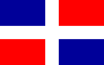Nationella flagga, DOMINIKANSKA REPUBLIKEN
